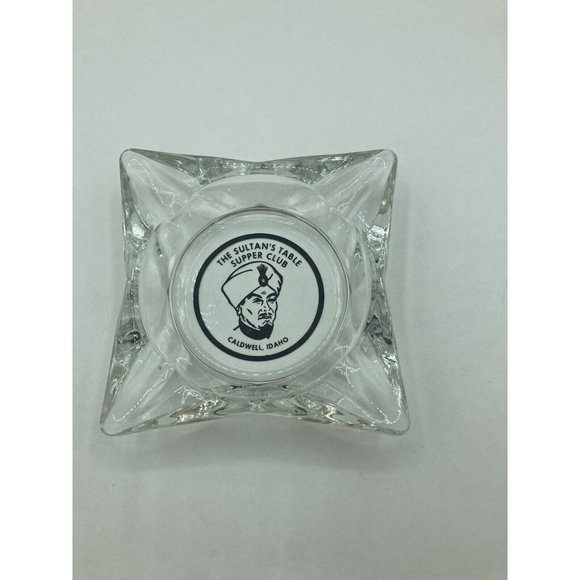 Vintage The Sultan’s Table Supper Club Clear Ashtray Caldwell Idaho 3.25” - Picture 1 of 5